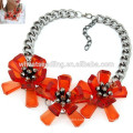 Crystal Miss Millionaire flower alloy short handmade flower necklace